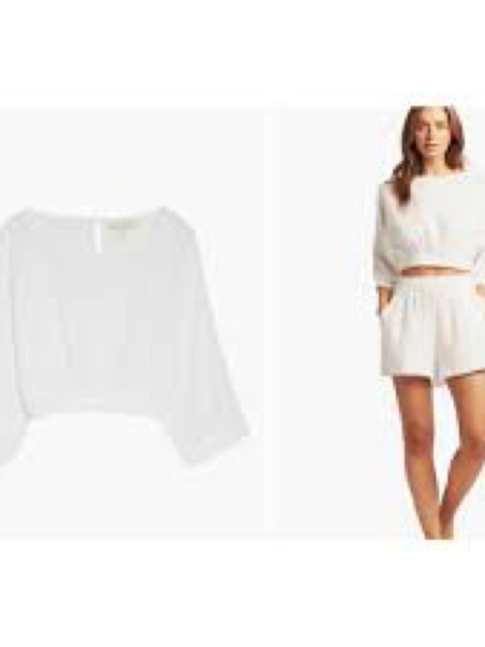 Cropped Boatneck Top in White